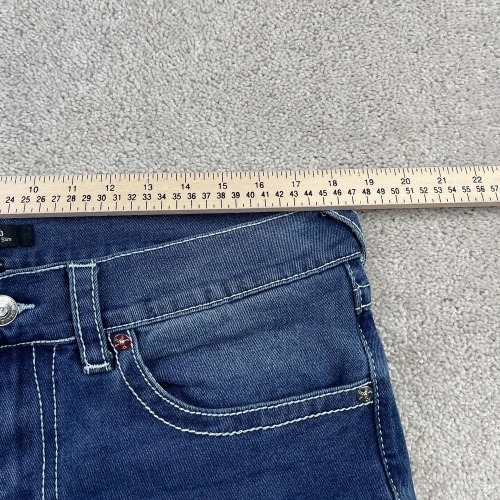 True Religion Jeans Mens 36x31 Blue Geno Relaxed Slim Flap Pockets Stretch Denim